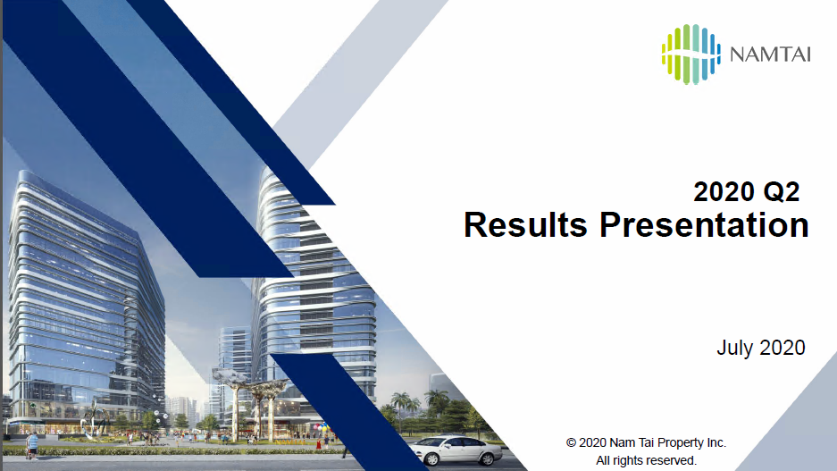 Nam Tai's Results Presentation for Q2 2020